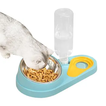 Набор наклонных мисок для кошачьего корма Миски для кошек из нержавеющей стали для еды и воды Зоотовары для кошек, Кормление и поение собак