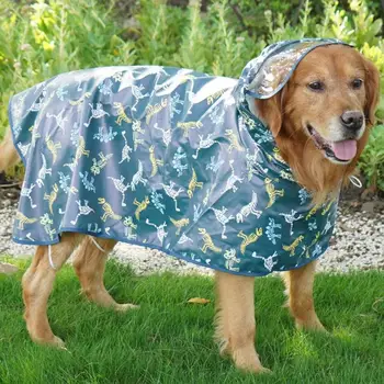 Дождевик для собак с эластичным рисунком кролика с капюшоном, дождевик для собак, непромокаемая куртка для щенков, Дождевик для домашних животных с капюшоном, одежда