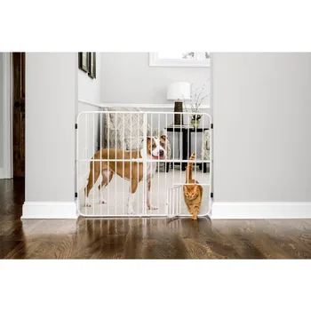 Металлические раздвижные ворота для собак, белые, 38 