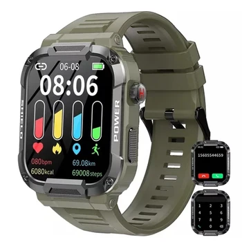 Новые уличные военные смарт-часы 1.85, мужские смарт-часы с Bluetooth-вызовом для Xiaomi Android IOS Ip68, водонепроницаемые часы Ftiness 2023