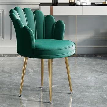 Европейские Фланелевые обеденные стулья Ins, стул для макияжа для девочек, для спальни, кресло с простой спинкой, мебель для столовой, Гостиничный диван-стул