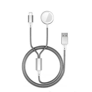 Зарядное устройство 2 в 1 для iPhone Apple Watch серии 6/5/4/3/2/1, портативный беспроводной зарядный кабель, совместимый для зарядки iPhone