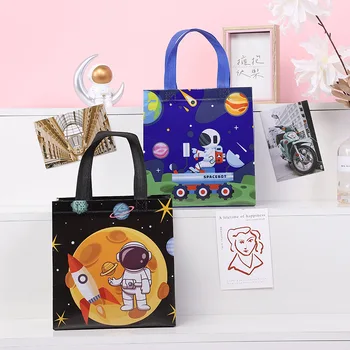 Мультяшный Милый Подарок Астронавта, Нетканая Сумочка, Креативная Тематическая коллекция Астронавтов, Дорожная сумка для хранения, Многоразовая сумка для покупок