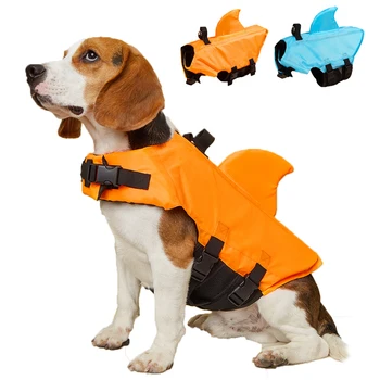 Спасательный Жилет для Собак-Акул Повышенной Плавучести, Одежда Для Плавания Для Маленьких Собак, Защитный Жилет с Ручкой для Серфинга Собак Среднего Размера