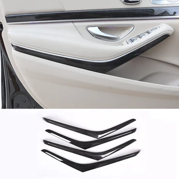 4шт АБС-пластика для стайлинга автомобилей из темного дерева, полосы для отделки межкомнатных дверей Mercedes Benz W222 S Class S320 2014-2019