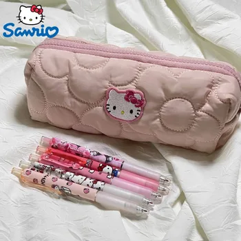 Sanrio Hello Kitty Милые пеналы Женские Большой емкости На молнии Сумка-органайзер для канцелярских принадлежностей Для девочек Детская модная сумка Kawaii Подарок