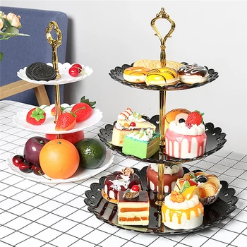 Трехслойная фруктовая тарелка в европейском стиле, Тарелка для свадебного торта, Кухонные Принадлежности, Подставка для хранения десертных тортов для праздничной вечеринки