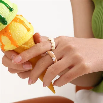 Забавные Милые кольца с когтями животных для женщин и девочек, Открытая манжета, Эмалированное кольцо, Ювелирный подарок в корейском стиле Y2K Bague