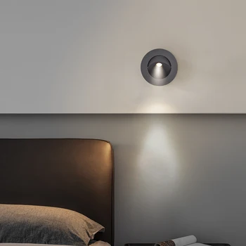 3 Вт LED складной прикроватный чтение лампа утопленный настенный светильник переключатель, монтаж заподлицо отель Mount гостиная коридор спальня