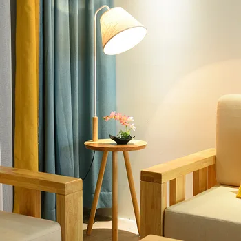 Современная умная беспроводная зарядка Деревянный торшер для гостиной спальни Освещение для чтения кабинета Угловой светильник для чайного столика