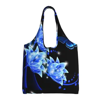 Сумки для покупок Blue Butterfly, Многоразовые Продуктовые Складные сумки, которые можно стирать Для мужчин и женщин, Рынок, обед, путешествия
