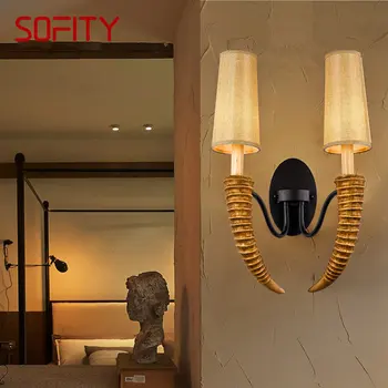 Настенный светильник TINNY Modern с оленьими рогами, креативная лампа-бра Led для дома, гостиной, спальни, прикроватной тумбочки, декора крыльца