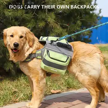 Рюкзак для собачьей упряжи, Дышащая шлейка для переноски собак, Светоотражающие сумки для собак, жилет для собак среднего размера для прогулок, путешествий, кемпинга