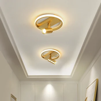 25-сантиметровый золотой светодиодный потолочный светильник для прохода / крыльца / балкона /гардеробной, алюминиевый светодиодный потолочный светильник с люстрой