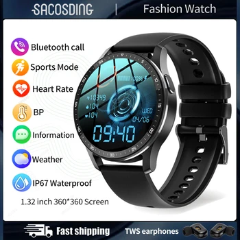 Смарт-часы с наушниками Smartwatch TWS Bluetooth Наушники Пульсометр Монитор артериального давления Спортивные часы Фитнес-часы Новинка 2023 года