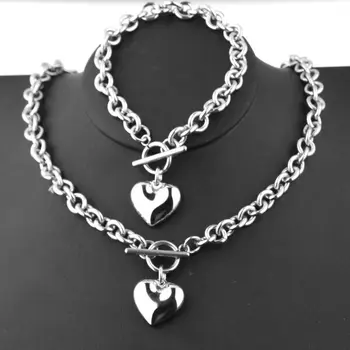 Женский браслет-тумблер в форме сердца, цепочка из нержавеющей стали, ожерелье, украшение дружбы, подарок для девочек 40 ГБ