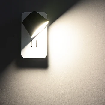 настенный светильник для лестницы в скандинавском стиле, светодиодные настенные светильники для спальни, современный настенный светильник с выключателем, настенные бра, белая и черная лампа для чтения