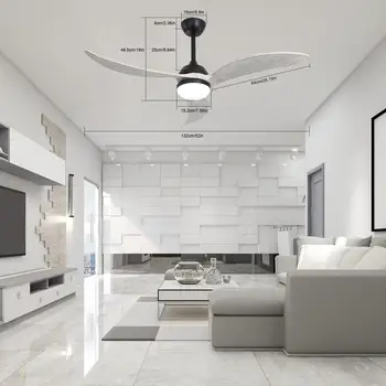 Светодиодный потолочный вентилятор с подсветкой и дистанционным управлением, регулируемая Современная лампа для декора комнаты