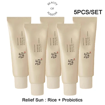 5ШТ Beauty of Joseon make up Солнцезащитный крем с Пробиотиками Sun Rice 50 мл SPF50 + PA + +++ Солнцезащитный крем для Лица и тела, Отбеливающий праймер для лица