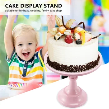 Металлическая железная подставка для торта, круглая подставка для десерта, подставка для кексов, формы для выпечки на день рождения, свадьбу (розовый)