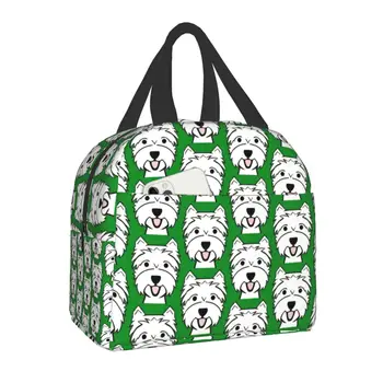 Переносной ланч-бокс для собак Вест-Хайленд-терьер для женщин Westie Puppy Термоохладитель Сумка для ланча с изоляцией для еды Офисные рабочие сумки для пикника