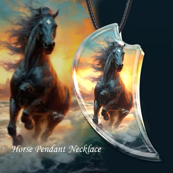 Модное креативное животное лошадь, ожерелье из смолы, подарок для вечеринки