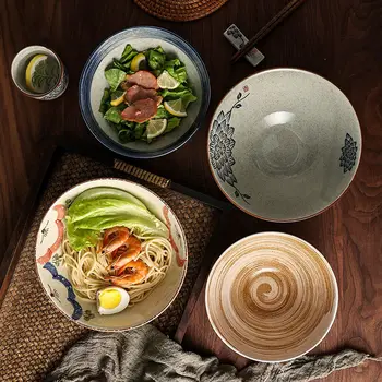 Японская керамическая миска Миска для супа с лапшой быстрого приготовления Миска для рамена Коммерческая Салатница для домашнего хозяйства