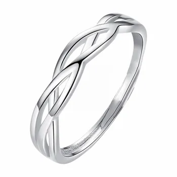 Оригинальное кольцо из синего шелка из стерлингового серебра, пара мужских и женских корейских простых колец с открытым кольцом, Размер колец 6, которые не подойдут