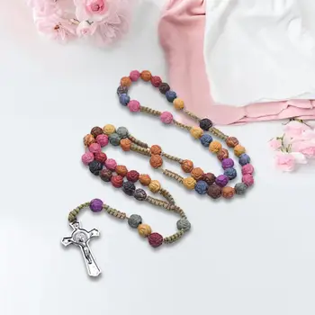 Ожерелье с четками и крестом, колье с распятием для молитв, христианские мужчины и женщины