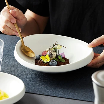 Тарелки для еды Nordic Simple, Керамическая ваза для фруктов Специальной формы, Гостиничный Коммерческий обеденный набор, Практичный Универсальный