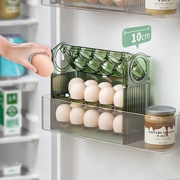 Ящик для хранения яиц, Органайзер для холодильника, Контейнеры для еды, Футляр для хранения свежих яиц, Лоток-дозатор, Кухонные ящики для хранения