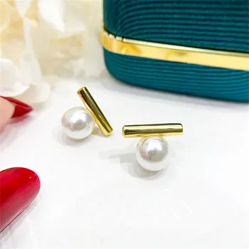 DIY жемчужные серьги аксессуары S925 ювелирные изделия из стерлингового серебра балансирные серьги женские пустые бусины 8-12 мм