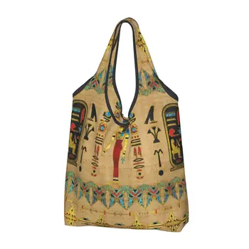 Модная печать Египетский Символ Мут Сумка для покупок Портативная сумка для покупок через плечо Сумочка из Древнего Египта