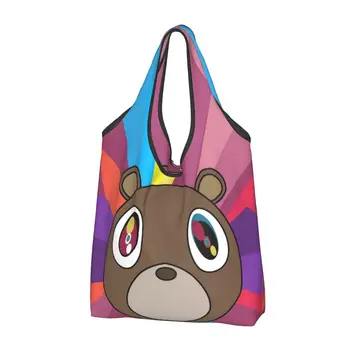 Сумки для покупок Kanye West Bear Grocery Funny Shopper, сумки через плечо, портативная сумка большой емкости