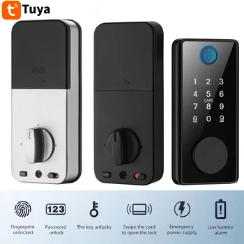 Умные Засовные Замки Digital Tuya WiFi App Отпечатков Пальцев Клавиатура Бесключевого Доступа Электронные Замки для Входной Двери Alexa Keypad Lock