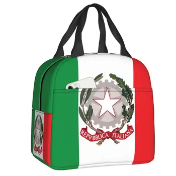 Bolsa de almuerzo con emblema personalizado de Italia para hombres y mujeres, fiambrera térmica con aislamiento de bandera itali
