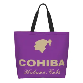 Переработка кубинских сигар, сумка для покупок Cohiba, женская холщовая сумка-тоут, прочные сумки для покупок продуктов,