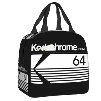 Логотип Kodak Kodachrome Изолированная сумка для ланча для женщин Герметичный Кулер для фотографа Термальная коробка для ланча Офис Работа Школа