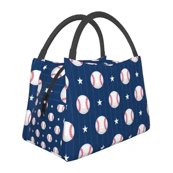 Дизайн в бейсбольной тематике, Сумки для ланча, Аксессуары, Портативная изолированная холщовая сумка-холодильник, бейсбольная звезда, термосумка для пикника, женская сумка для пикника