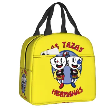 Fiambrera térmica portátil para niños y mujeres, bolsa de almuerzo con aislamiento de Las Tazas, juego de dibujos animados, Bent