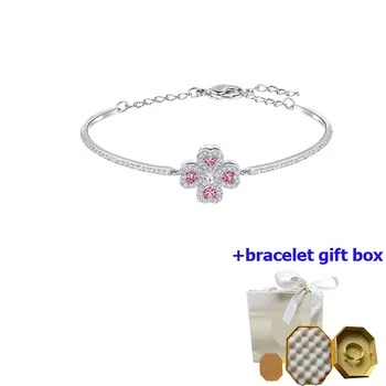 Высококачественный женский браслет из дорогого серебра с четырехлистным клевером, подчеркивающий темперамент, красивый и трогательный, без фрахта