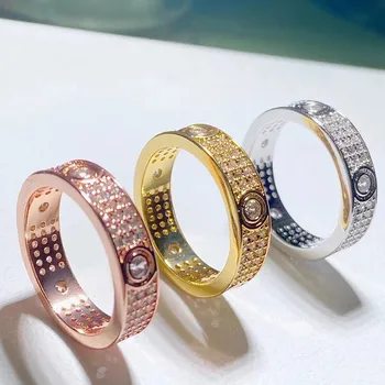 2023 Новое женское кольцо с цирконием, Модные Роскошные ювелирные изделия, мужские кольца из 18-каратного золота, подарок на День Святого Валентина