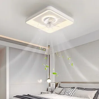 Современный светодиодный потолочный светильник, минималистичный Железный белый вентилятор, светильники для спальни, гостиных, кабинета, офиса, классной комнаты, светильник для освещения