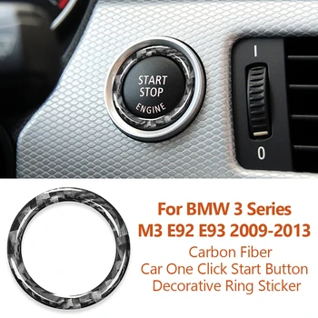 Для BMW 3 Серии M3 E92 E93 320i 2009-2013 Автомобиль Из Углеродного Волокна С Кнопкой Запуска в один Клик Декоративная Наклейка В Виде Круга Между Аксессуарами