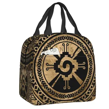 Символ майя Хунаб Ку, черный с золотом, Портативный ланч-бокс для женщин, Многофункциональный кулер, Термоизолированный Ланч-бокс для еды