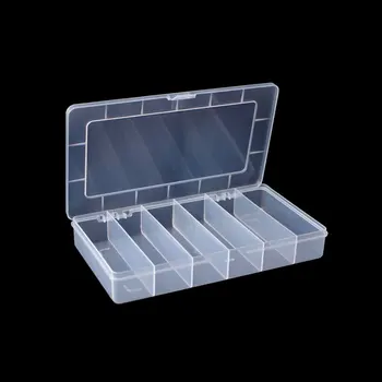 Коробка для хранения с 6 сетками, Прямоугольная Прозрачная коробка из полипропилена, классификация рыболовных снастей, приманки, Мелкие компоненты, Аппаратные Инструменты