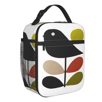Orla Kiely-bolsas de almuerzo con aislamiento de tallo y pájaro para mujer y niño, Cooler portátil de estilo escandinavo, Bento
