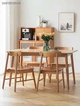 Обеденный стул Beimo furniture из цельного дерева, спинка для японского дома, офисный стул для отдыха, книжный стул из бревенчатого скандинавского вишневого дерева