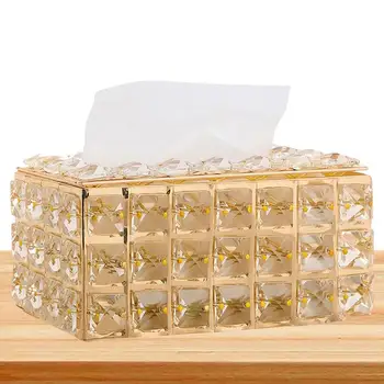 Европейская хрустальная коробка для салфеток Простой журнальный столик Настольный Прямоугольный держатель для хранения салфеток из искусственного Хрусталя Home Decor