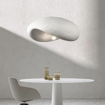 Светодиодная люстра в скандинавском минималистичном кремовом стиле Ваби Саби для гостиной, столовой, спальни, домашнего декора, подвесных светильников